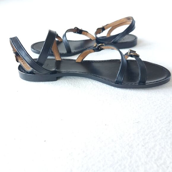 Sezane Black Leather Sandals - Picture 2 of 8